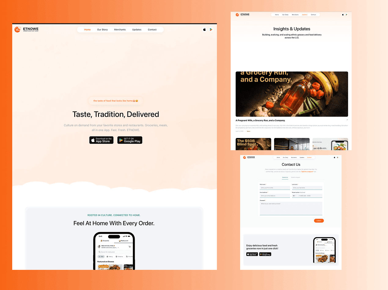 ETnowe product screens